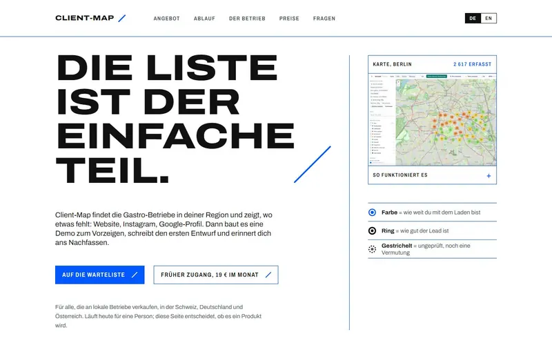 Startseite von Client-Map