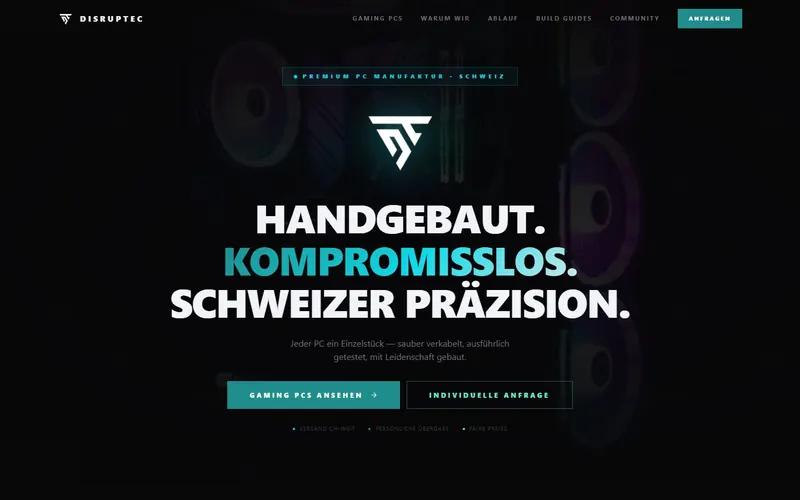 Startseite von Disruptec